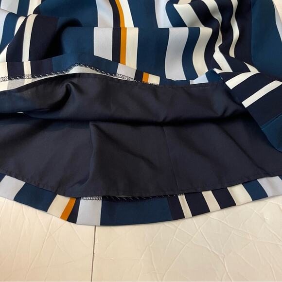 Ann Taylor Navy Bold Stripe Print Career Office Shift Dress NWOT Size 2 - Picture 8 of 12